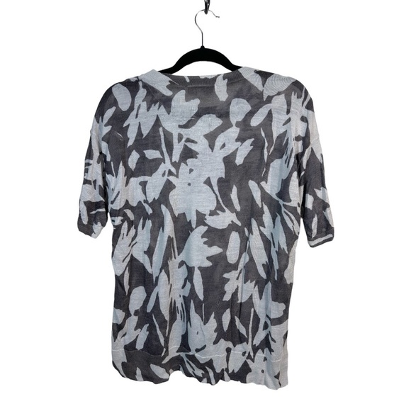 THE LOFT Women's top short sleeve lightweight knit neutrals Ramie size Large - Picture 4 of 5